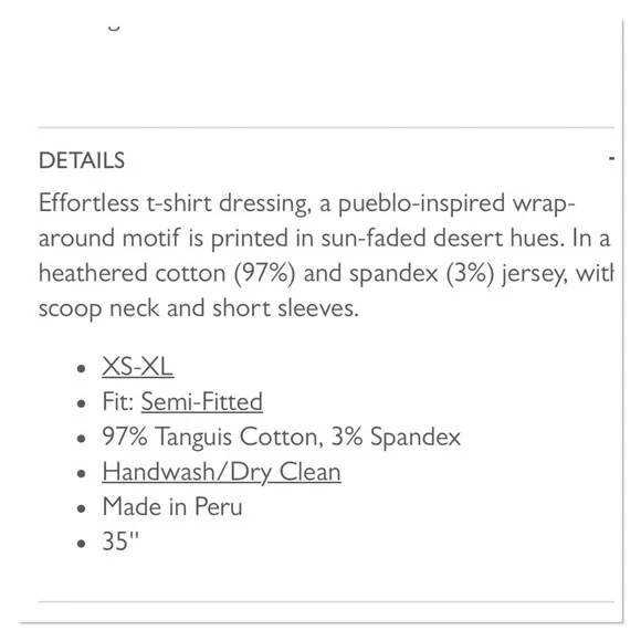 Peruvian Connection Saltillo Dress. P/A1121 - Picture 8 of 9